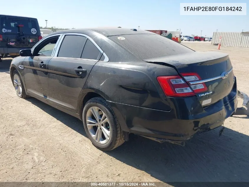 2015 Ford Taurus Sel VIN: 1FAHP2E80FG184242 Lot: 40581377