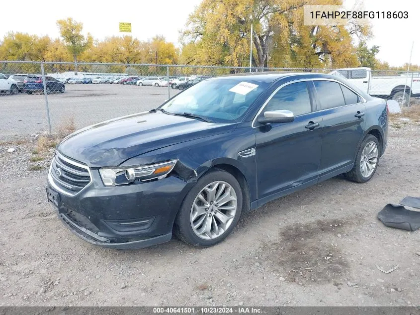 2015 Ford Taurus Limited VIN: 1FAHP2F88FG118603 Lot: 40641501