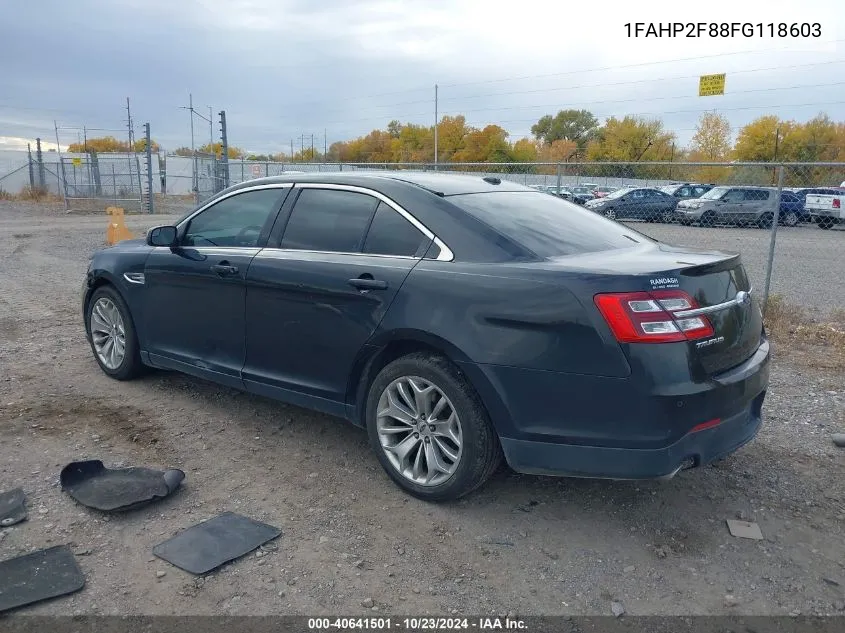 2015 Ford Taurus Limited VIN: 1FAHP2F88FG118603 Lot: 40641501