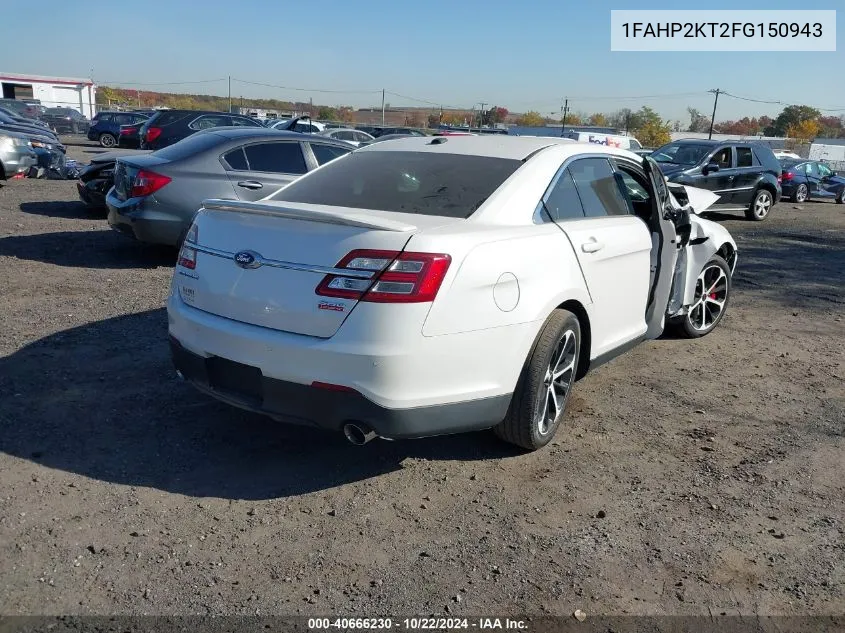 2015 Ford Taurus Sho VIN: 1FAHP2KT2FG150943 Lot: 40666230