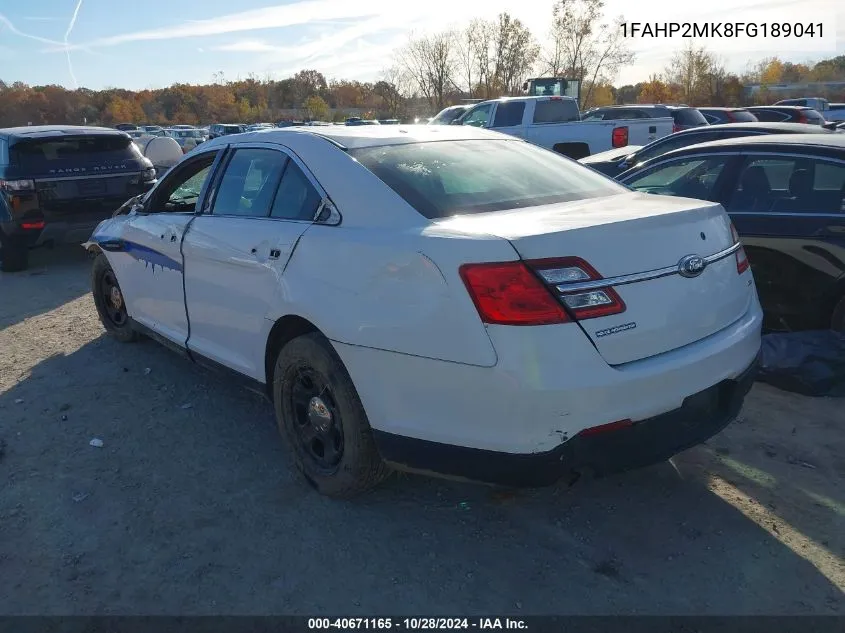 2015 Ford Police Interceptor VIN: 1FAHP2MK8FG189041 Lot: 40671165