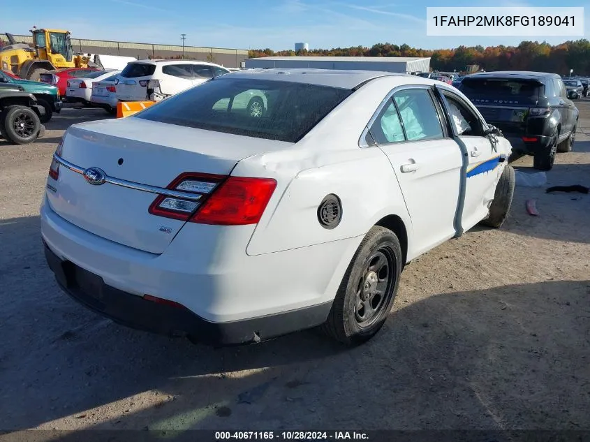 2015 Ford Police Interceptor VIN: 1FAHP2MK8FG189041 Lot: 40671165