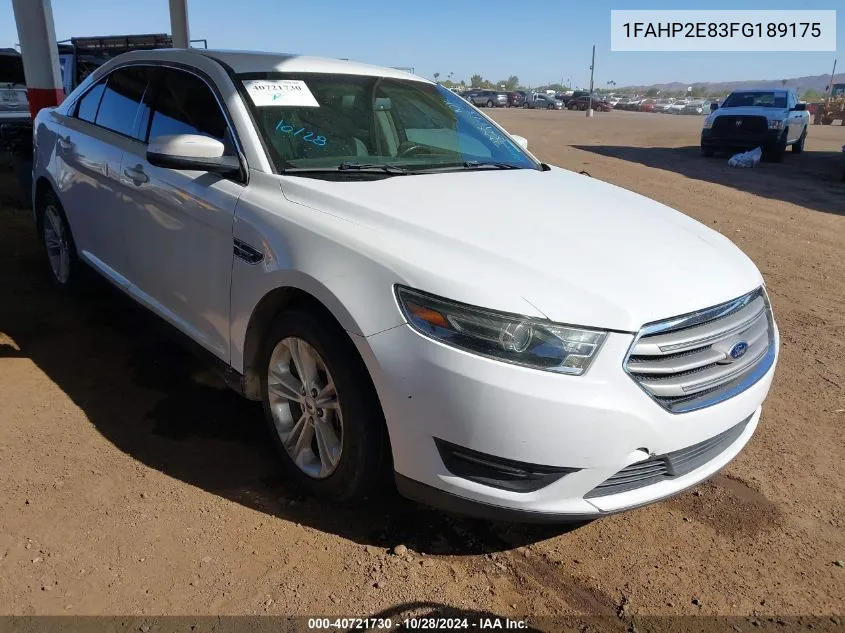 2015 Ford Taurus Sel VIN: 1FAHP2E83FG189175 Lot: 40721730