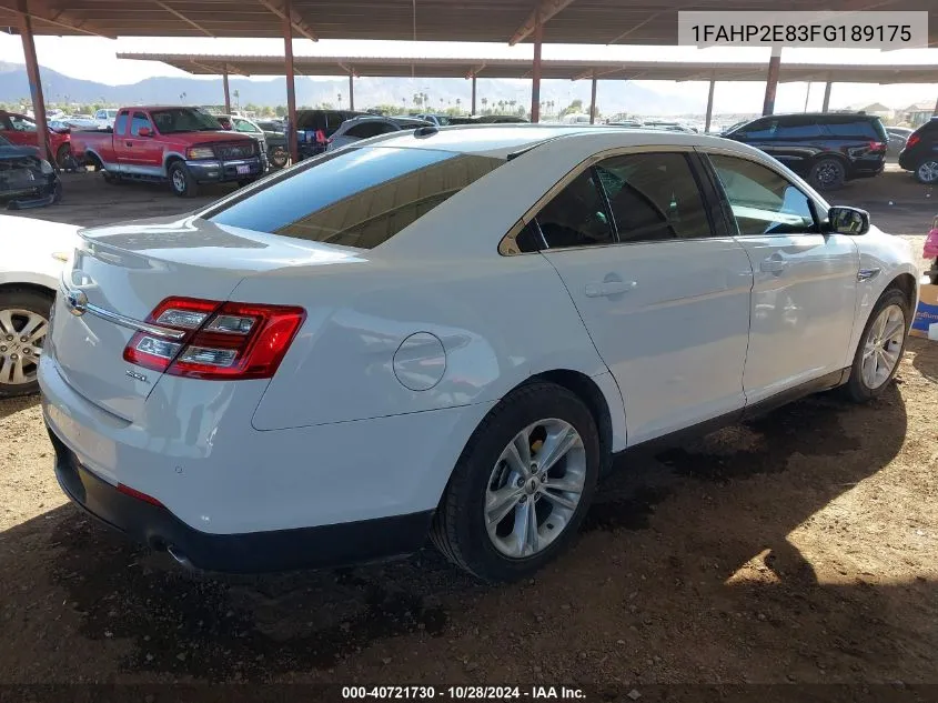 2015 Ford Taurus Sel VIN: 1FAHP2E83FG189175 Lot: 40721730