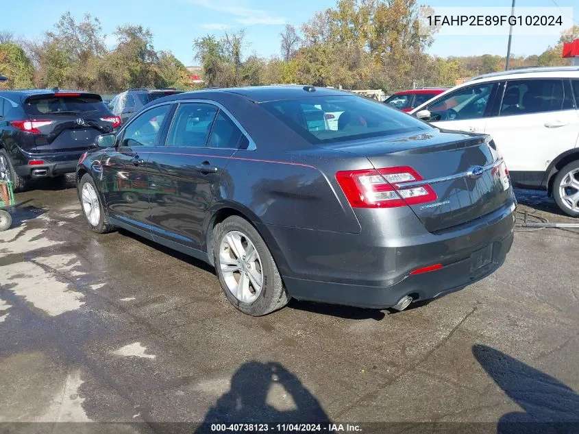 2015 Ford Taurus Sel VIN: 1FAHP2E89FG102024 Lot: 40738123