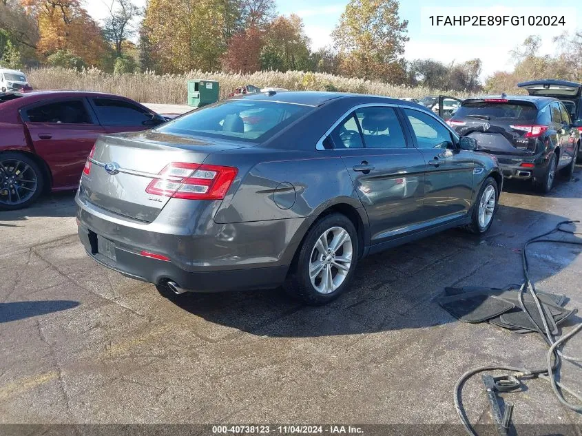 2015 Ford Taurus Sel VIN: 1FAHP2E89FG102024 Lot: 40738123