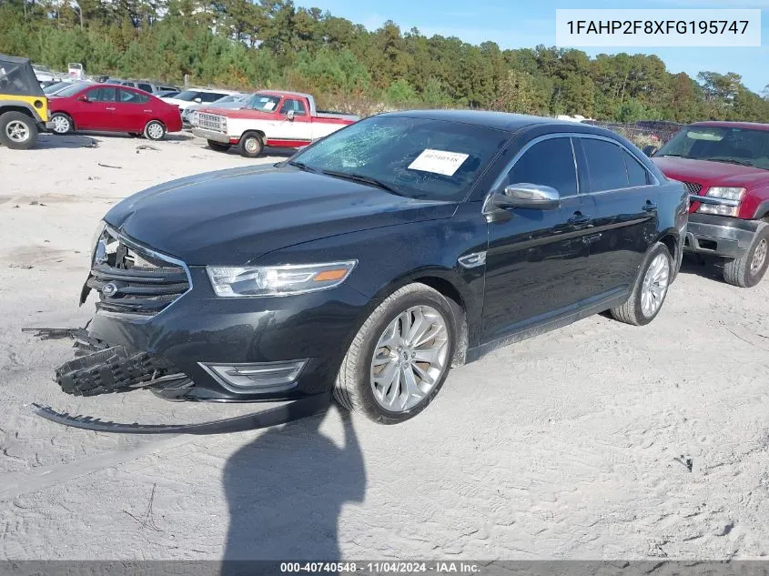 2015 Ford Taurus Limited VIN: 1FAHP2F8XFG195747 Lot: 40740548