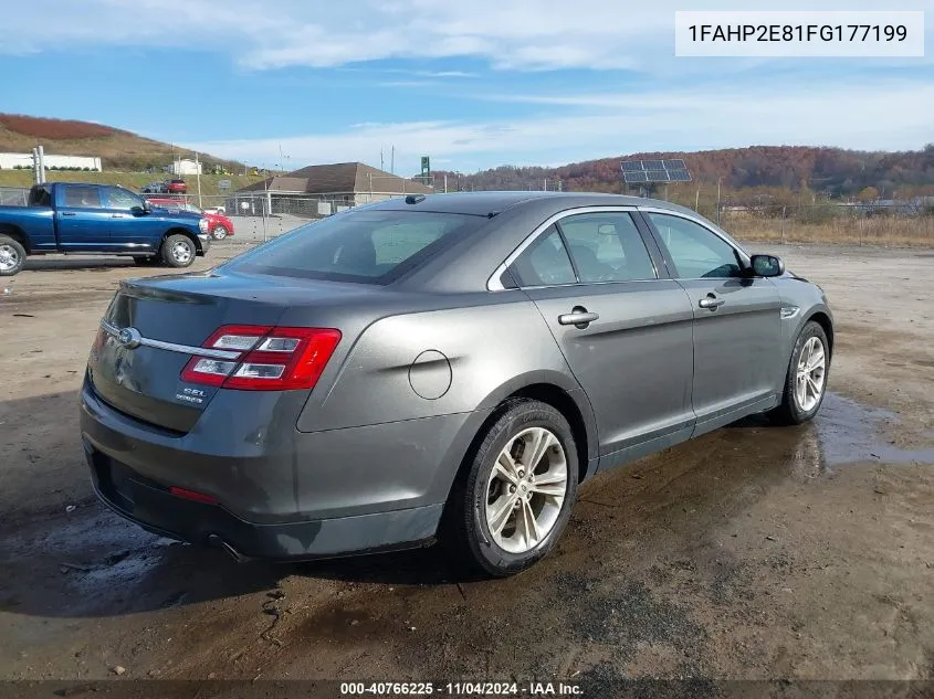 2015 Ford Taurus Sel VIN: 1FAHP2E81FG177199 Lot: 40766225