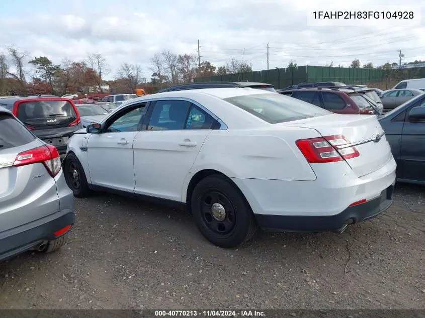 2015 Ford Taurus Sel VIN: 1FAHP2H83FG104928 Lot: 40770213