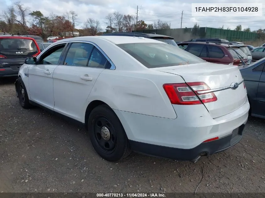 2015 Ford Taurus Sel VIN: 1FAHP2H83FG104928 Lot: 40770213