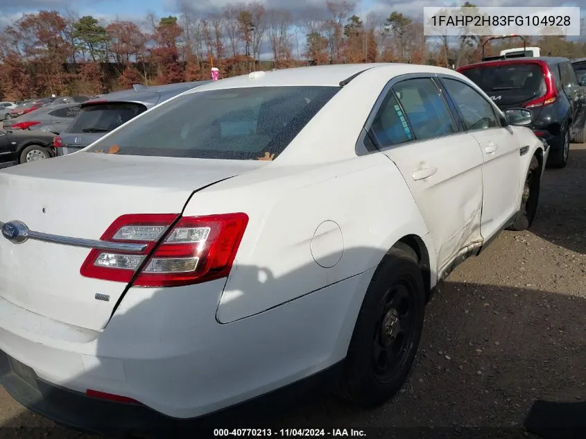 2015 Ford Taurus Sel VIN: 1FAHP2H83FG104928 Lot: 40770213