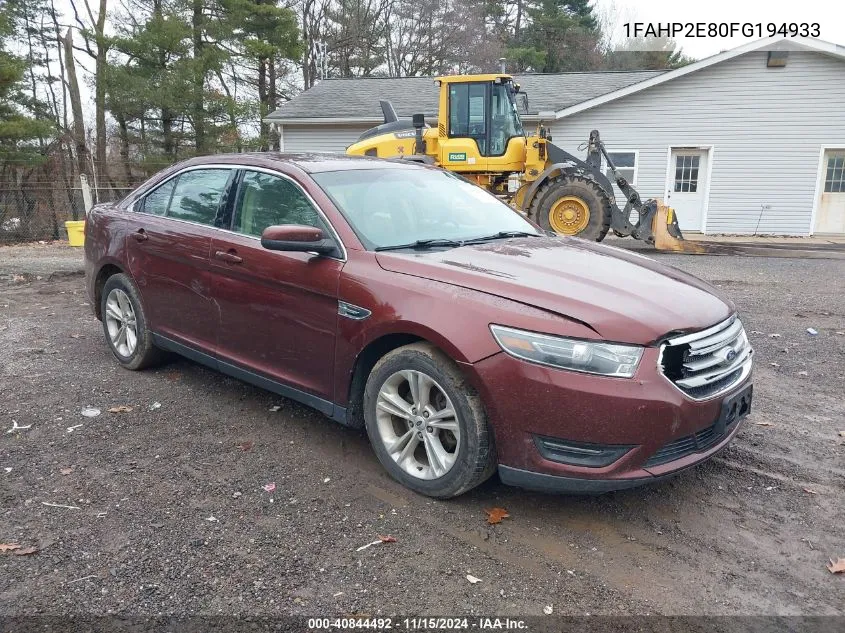 2015 Ford Taurus Sel VIN: 1FAHP2E80FG194933 Lot: 40844492