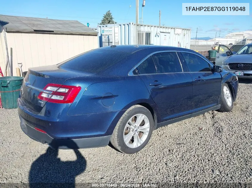 2016 Ford Taurus Sel VIN: 1FAHP2E87GG119048 Lot: 39718449