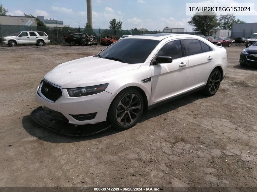 2016 Ford Taurus Sho VIN: 1FAHP2KT8GG153024 Lot: 39742249