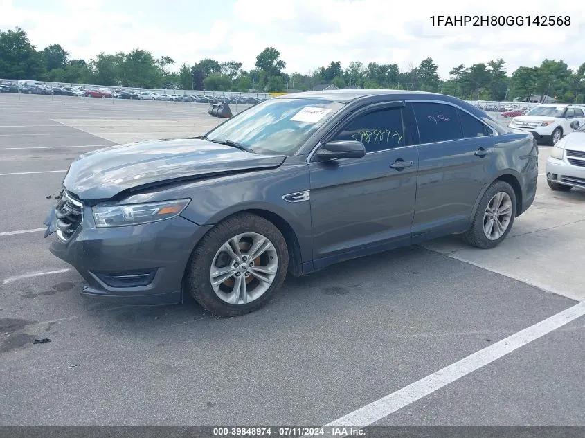 2016 Ford Taurus Sel VIN: 1FAHP2H80GG142568 Lot: 39848974