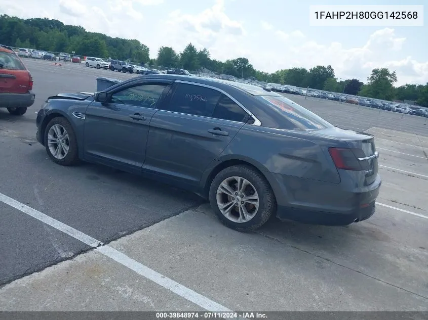 2016 Ford Taurus Sel VIN: 1FAHP2H80GG142568 Lot: 39848974