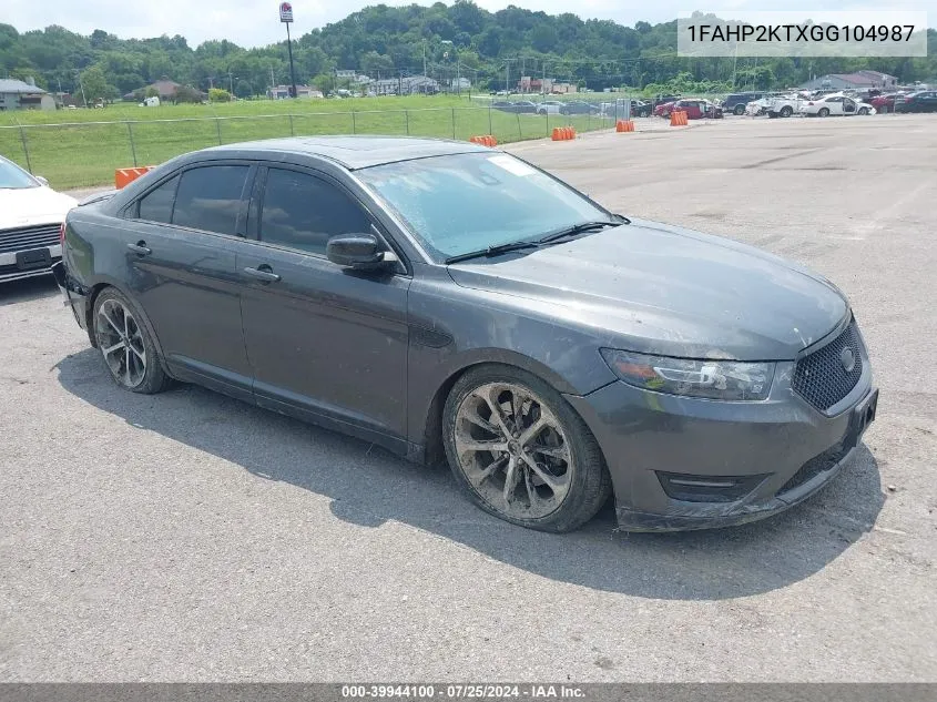 2016 Ford Taurus Sho VIN: 1FAHP2KTXGG104987 Lot: 39944100