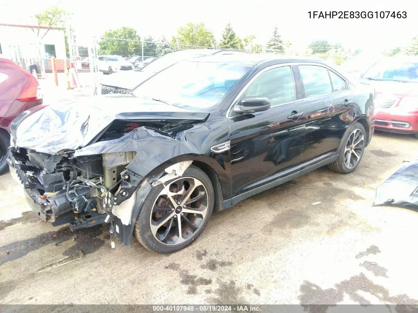 2016 Ford Taurus Sel VIN: 1FAHP2E83GG107463 Lot: 40107948