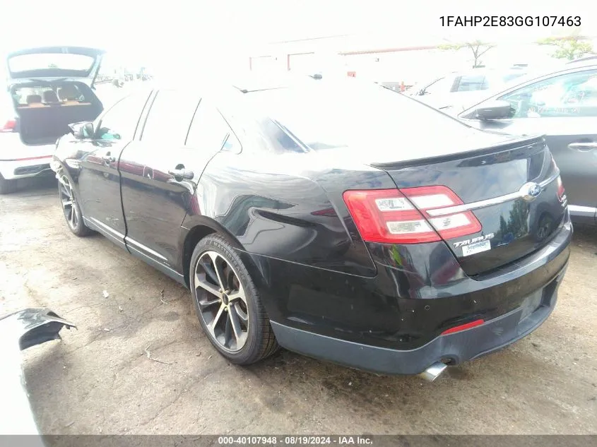 2016 Ford Taurus Sel VIN: 1FAHP2E83GG107463 Lot: 40107948