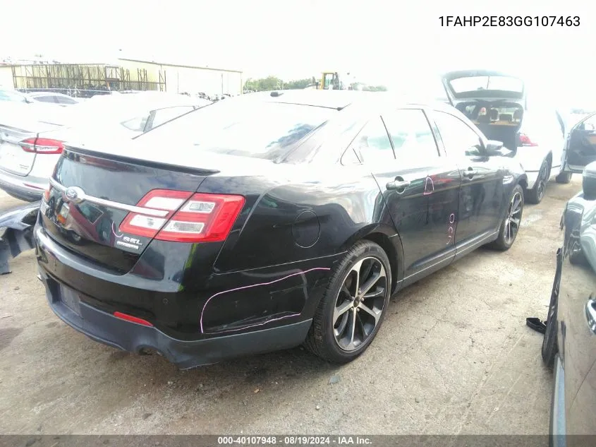 2016 Ford Taurus Sel VIN: 1FAHP2E83GG107463 Lot: 40107948