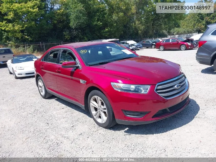 2016 Ford Taurus Sel VIN: 1FAHP2E83GG148997 Lot: 40209822