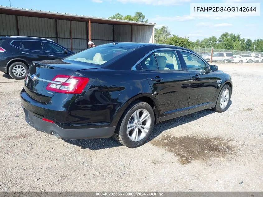 2016 Ford Taurus Se VIN: 1FAHP2D84GG142644 Lot: 40292356