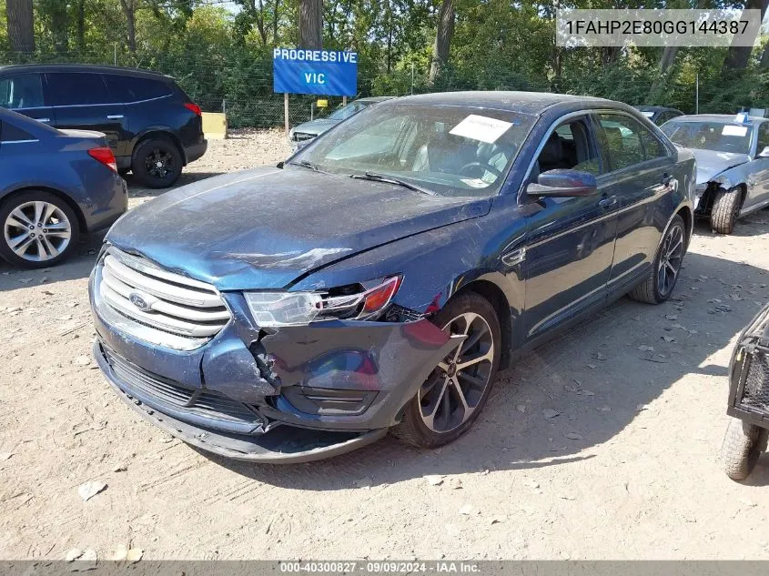 2016 Ford Taurus Sel VIN: 1FAHP2E80GG144387 Lot: 40300827