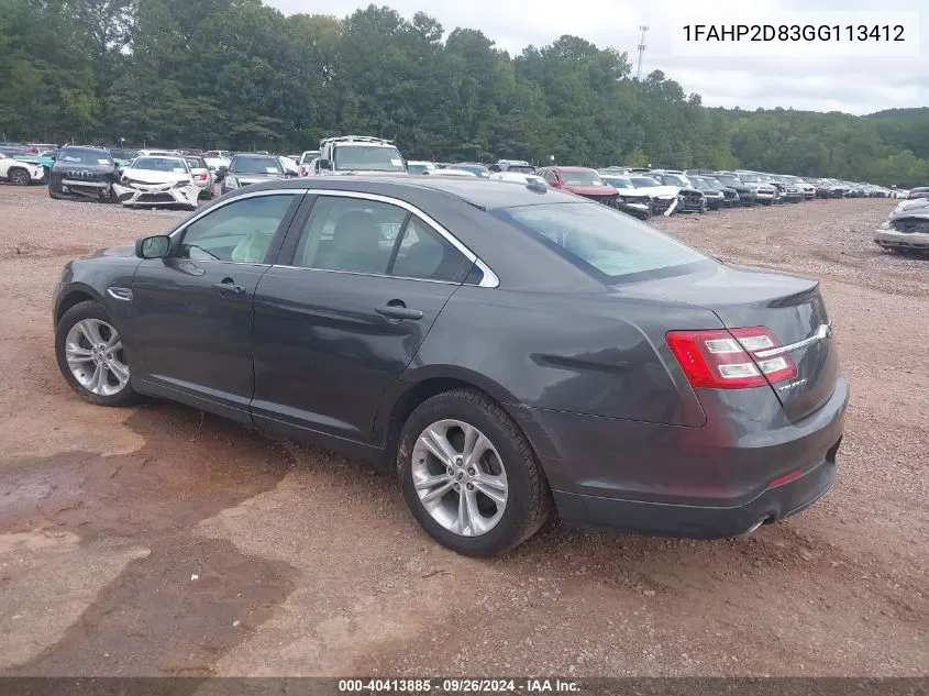 2016 Ford Taurus Se VIN: 1FAHP2D83GG113412 Lot: 40413885