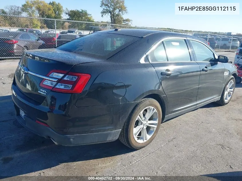 2016 Ford Taurus Sel VIN: 1FAHP2E85GG112115 Lot: 40452702