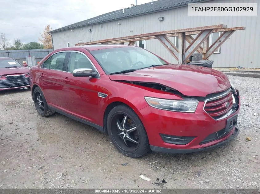 2016 Ford Taurus Limited VIN: 1FAHP2F80GG102929 Lot: 40470349