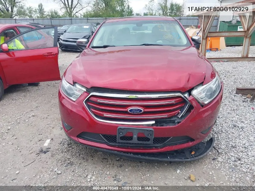 2016 Ford Taurus Limited VIN: 1FAHP2F80GG102929 Lot: 40470349