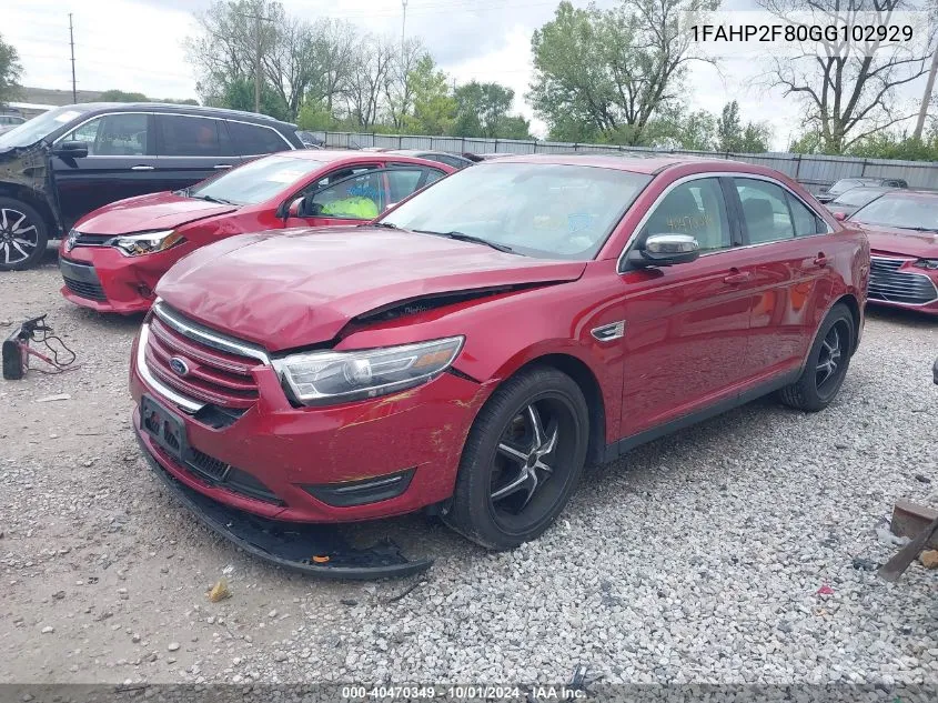 2016 Ford Taurus Limited VIN: 1FAHP2F80GG102929 Lot: 40470349