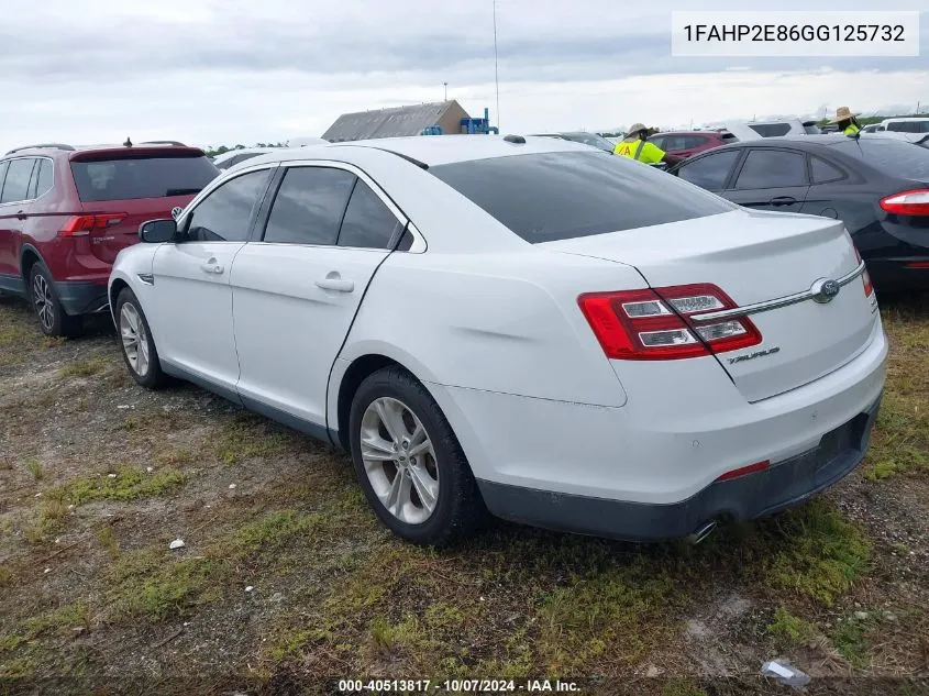 2016 Ford Taurus Sel VIN: 1FAHP2E86GG125732 Lot: 40513817