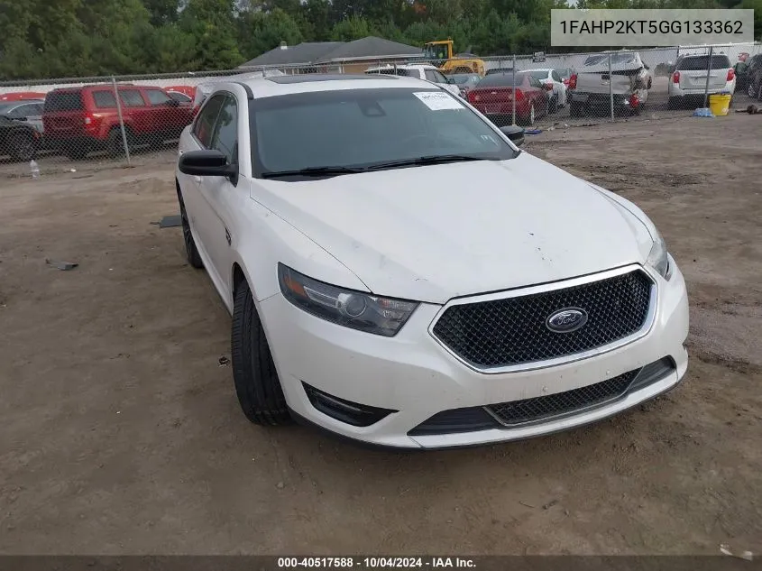 2016 Ford Taurus Sho VIN: 1FAHP2KT5GG133362 Lot: 40517588