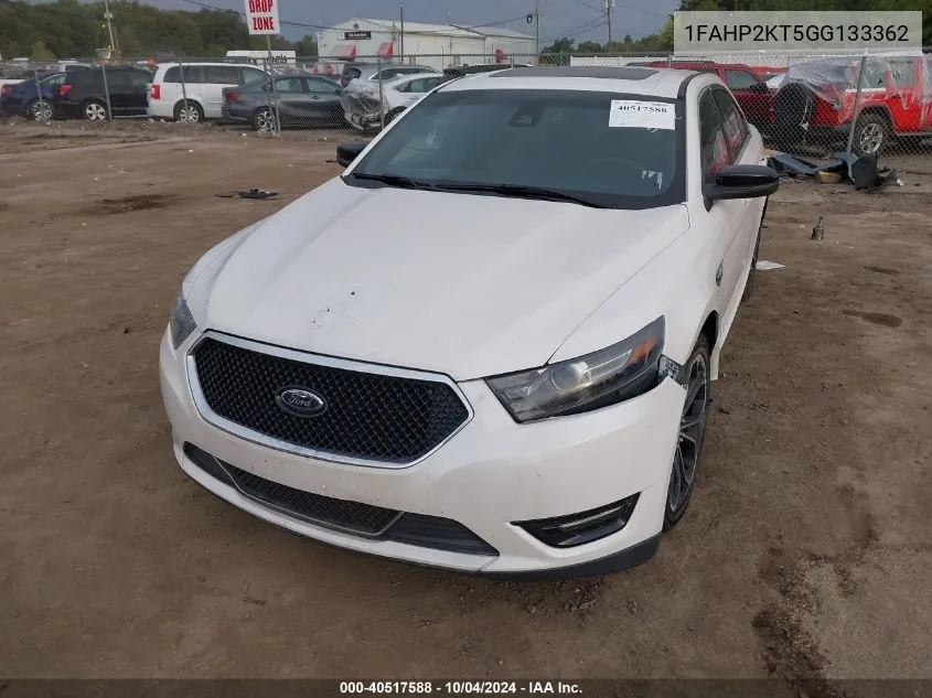 2016 Ford Taurus Sho VIN: 1FAHP2KT5GG133362 Lot: 40517588