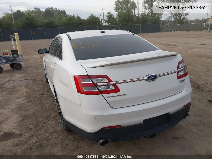 2016 Ford Taurus Sho VIN: 1FAHP2KT5GG133362 Lot: 40517588