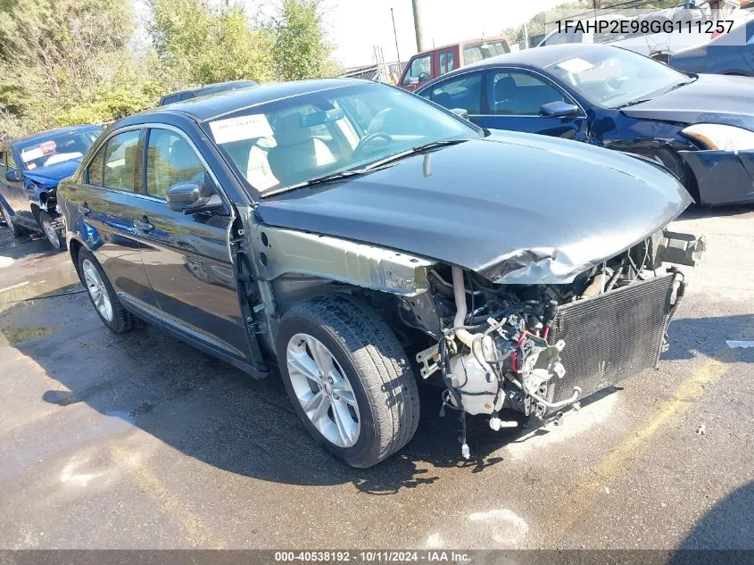 2016 Ford Taurus Sel VIN: 1FAHP2E98GG111257 Lot: 40538192