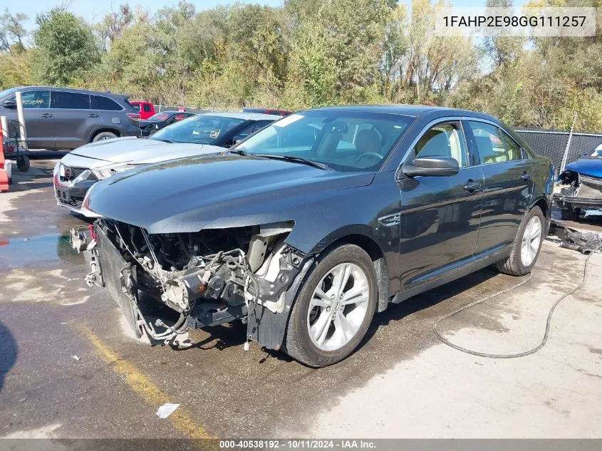 2016 Ford Taurus Sel VIN: 1FAHP2E98GG111257 Lot: 40538192