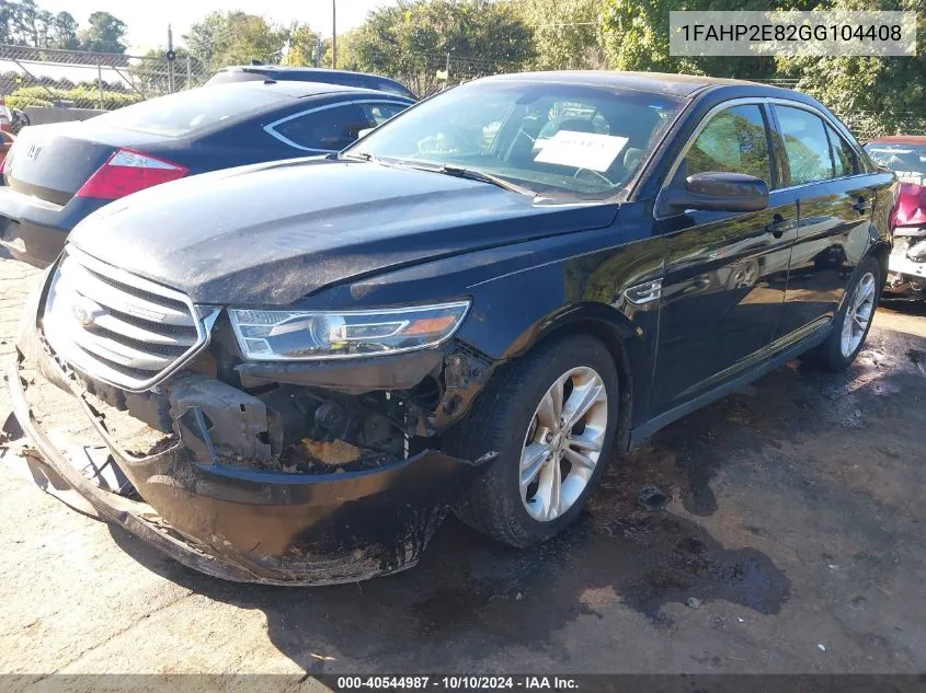 2016 Ford Taurus Sel VIN: 1FAHP2E82GG104408 Lot: 40544987