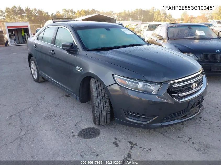 2016 Ford Taurus Sel VIN: 1FAHP2E85GG100451 Lot: 40617955