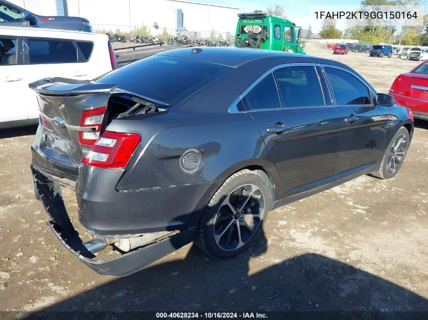 2016 Ford Taurus Sho VIN: 1FAHP2KT9GG150164 Lot: 40628234