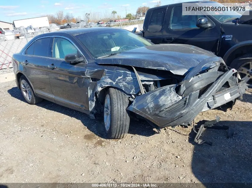 2016 Ford Taurus Se VIN: 1FAHP2D86GG119978 Lot: 40678113