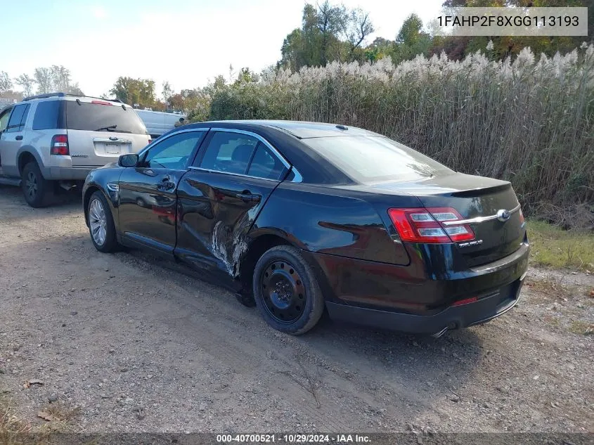 2016 Ford Taurus Limited VIN: 1FAHP2F8XGG113193 Lot: 40700521