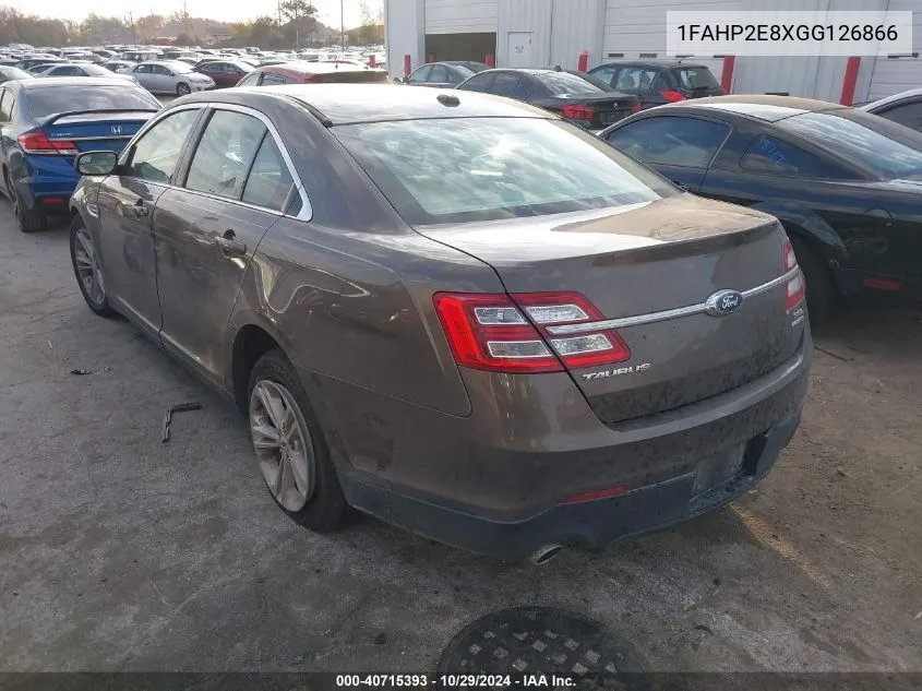 2016 Ford Taurus Sel VIN: 1FAHP2E8XGG126866 Lot: 40715393