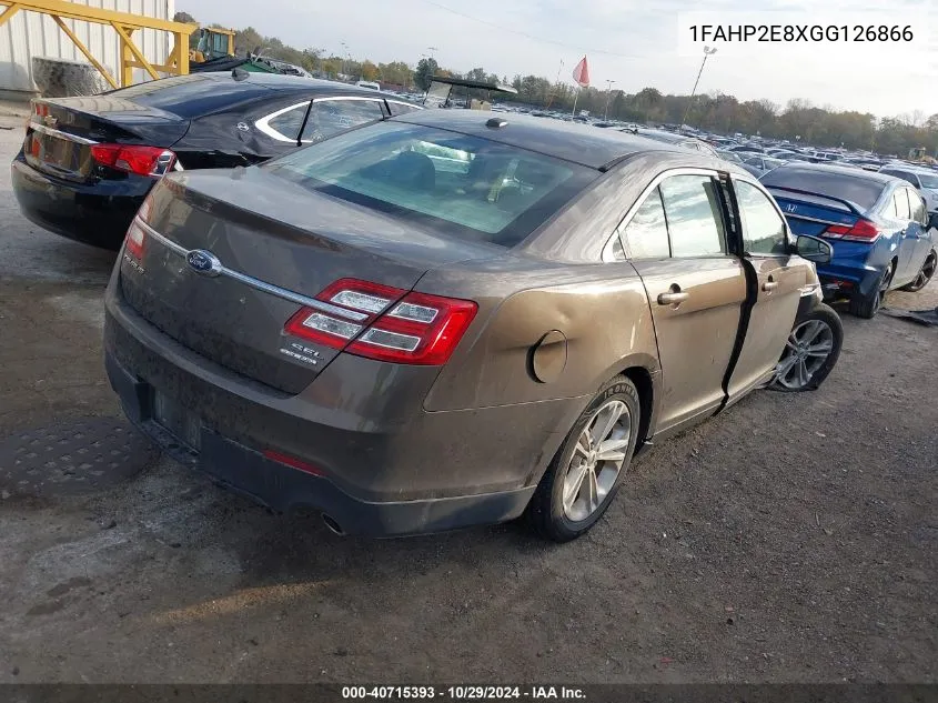 2016 Ford Taurus Sel VIN: 1FAHP2E8XGG126866 Lot: 40715393