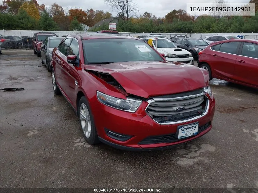 2016 Ford Taurus Sel VIN: 1FAHP2E89GG142931 Lot: 40731776