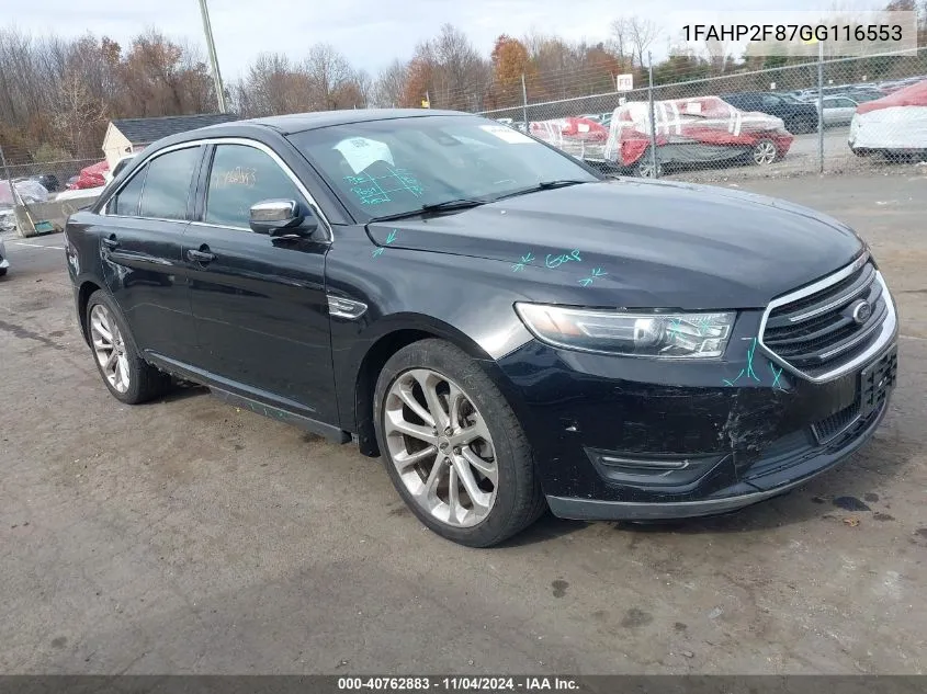 2016 Ford Taurus Limited VIN: 1FAHP2F87GG116553 Lot: 40762883