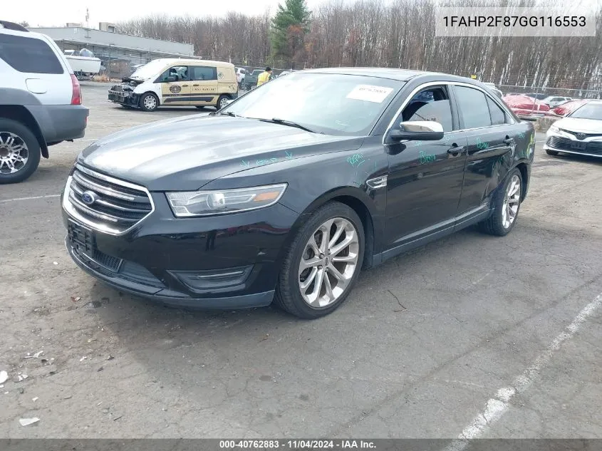 2016 Ford Taurus Limited VIN: 1FAHP2F87GG116553 Lot: 40762883