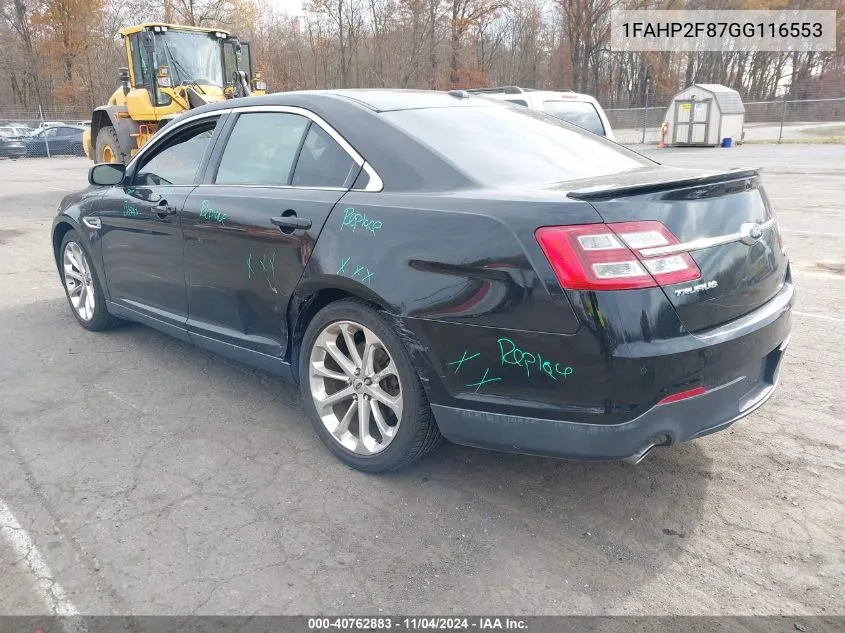 2016 Ford Taurus Limited VIN: 1FAHP2F87GG116553 Lot: 40762883