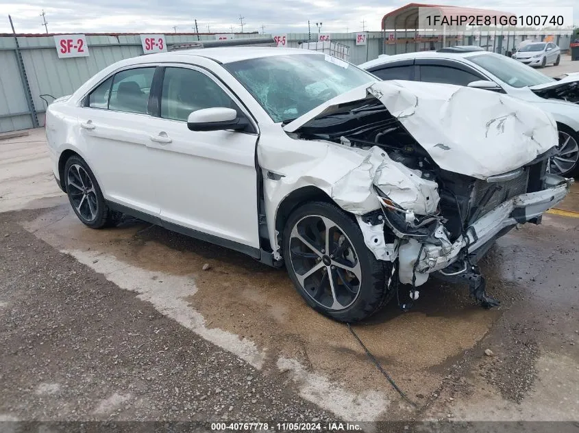 2016 Ford Taurus Sel VIN: 1FAHP2E81GG100740 Lot: 40767778